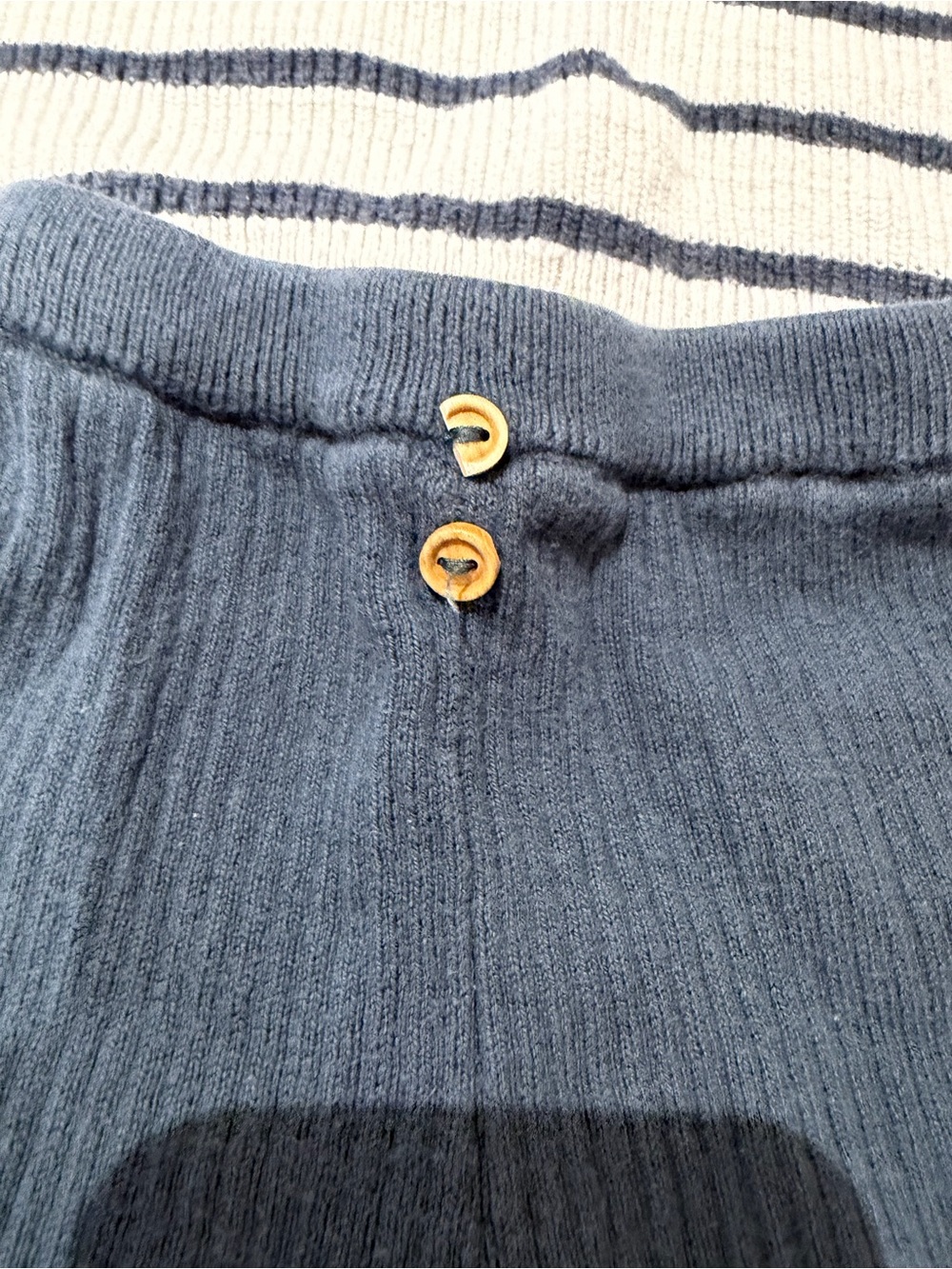Zara 3 piece 3-6m Striped Knit Baby Set - blue & Cream - Picture 4 of 6